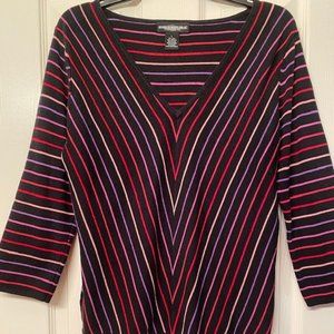 World Republic 3/4 Sleeve Striped Sweater - L